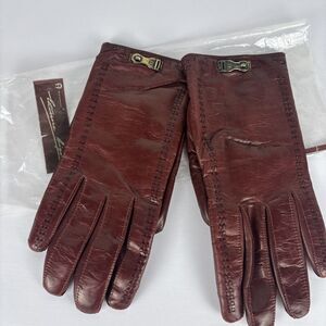 Vtg Etienne Aigner Lined Driving Gloves Leather Reddish Brown Size 7 Womens